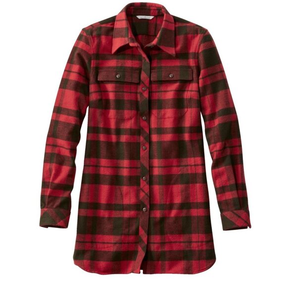 LL Bean Signature Archive Ladies Chamois Cloth Shirt Fiery Red Size Medium - Picture 1 of 10